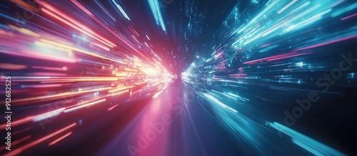 Futuristic abstract high speed light glare effect showcasing dynamic movement and velocity