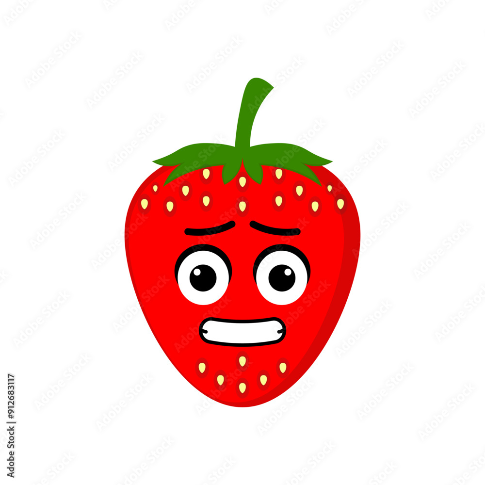 Fototapeta premium strawberry emoticon illustration vector. Illustration isolated on white backgrounds