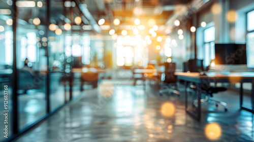 Wallpaper Mural Blurred open office environment with abstract light bokeh, emphasizing a spacious and modern design Torontodigital.ca