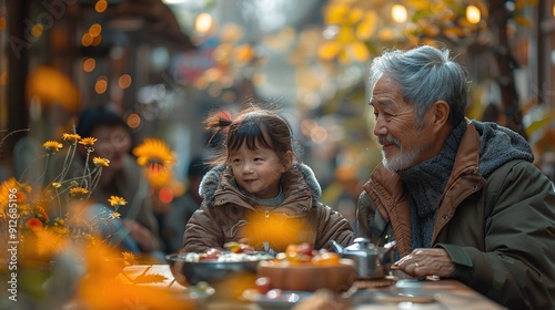 Grandfather and Granddaughter Sharing a Moment