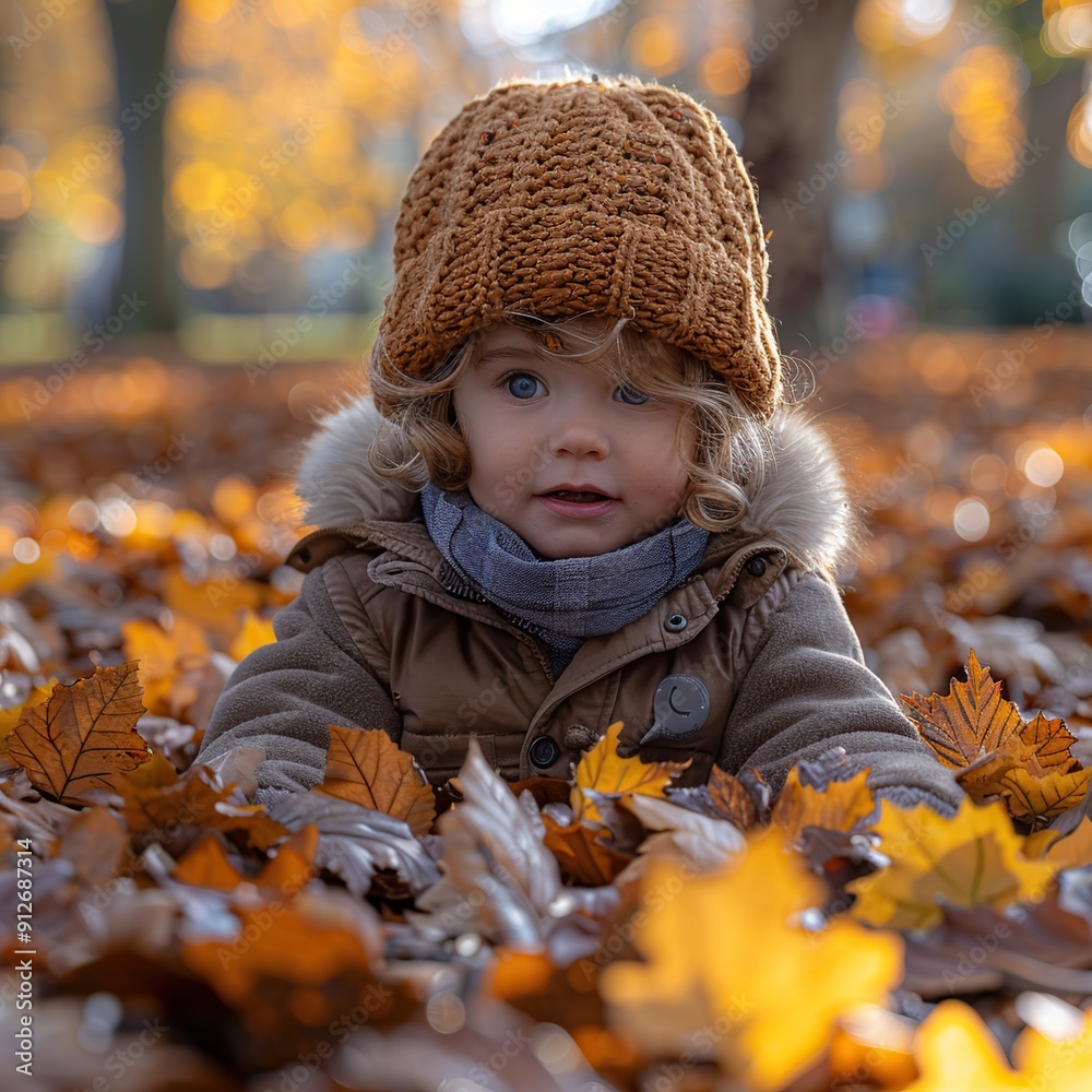 Little Girl in Autumn Leaves Little Girl in Autumn Leaves