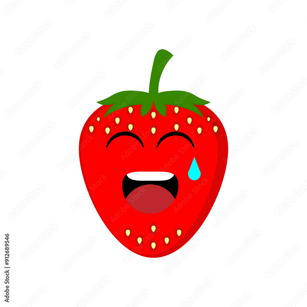 strawberry emoticon illustration vector. Illustration isolated on white backgrounds strawberry emoticon illustration vector. Illustration isolated on white backgrounds