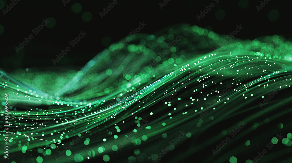 Futuristic Green Fiber Optic Light Trails Futuristic Green Fiber Optic Light Trails