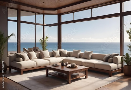 Photo modern style interior room 3d illustration
