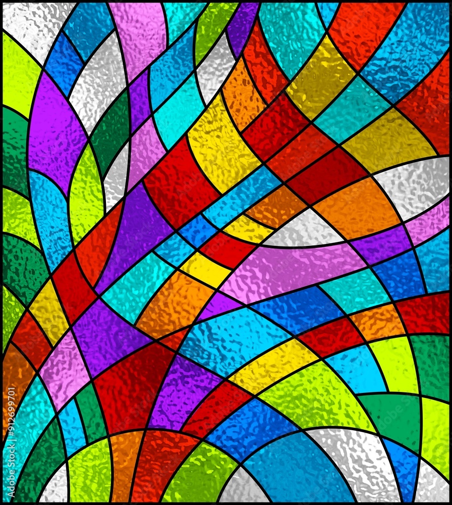 custom made wallpaper toronto digitalColorful stained glass window. Abstract stained-glass background. Art Nouveau decor for interior. Sketch. Vintage. Multicolor pattern. Luxury modern interior. Transparency.