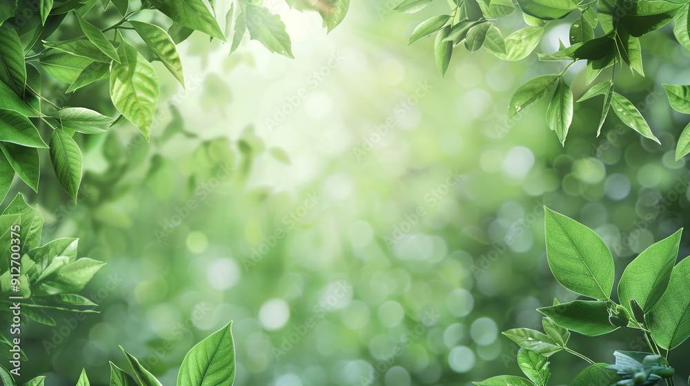 Green and fresh leaf border decoration grows naturally. Green and fresh leaf border decoration grows naturally.