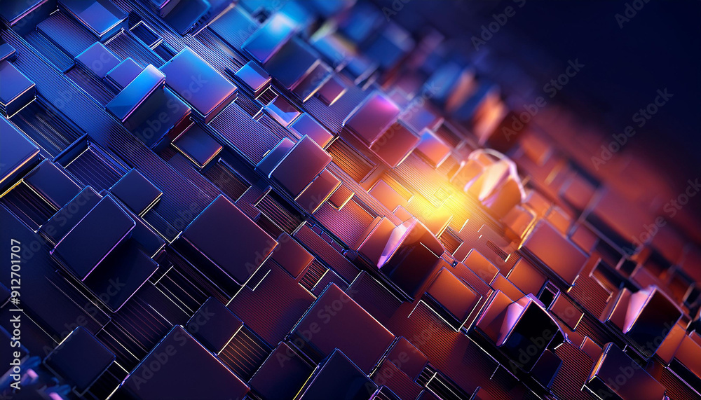 Obraz premium Contemporary abstract digital 3D background. Make a copy of space. utilizing generative artificial intelligence