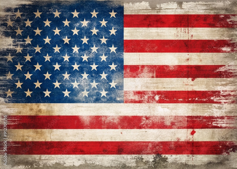 Patriotic abstract grunge brushed flag background with bold distressed texture and golden text honoring brave American heroes on Veterans Day, perfect for horizontal banners. Patriotic abstract grunge brushed flag background with bold distressed texture and golden text honoring brave American heroes on Veterans Day, perfect for horizontal banners.