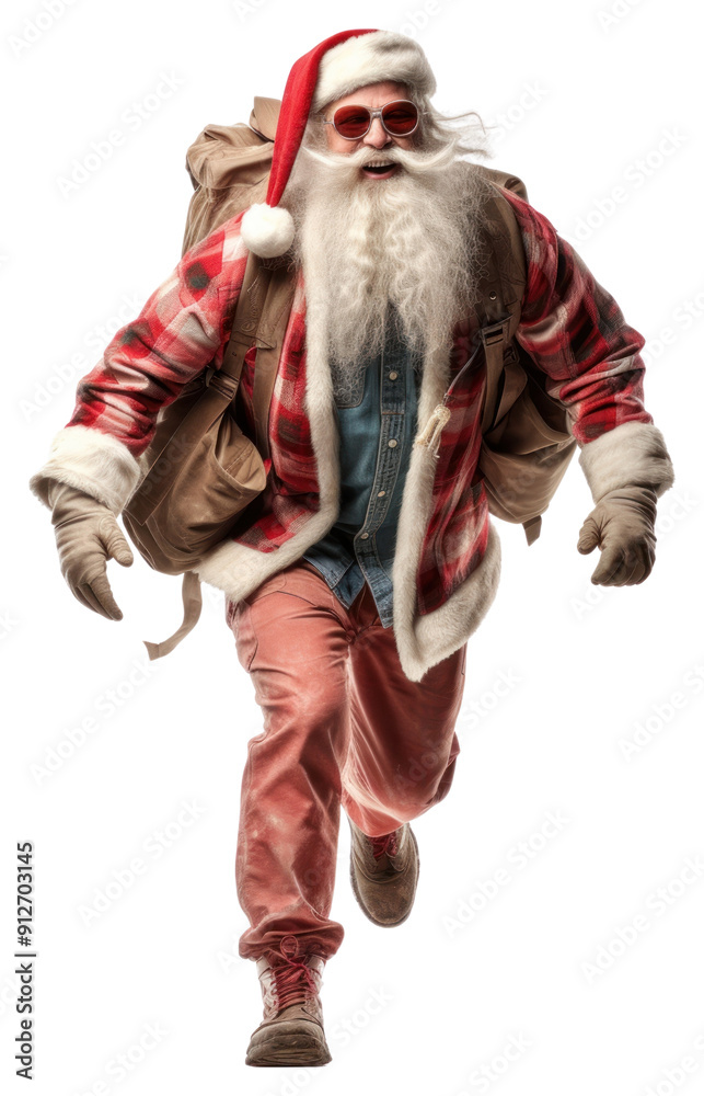 PNG Wearing christmas hat adult red santa claus. PNG Wearing christmas hat adult red santa claus.