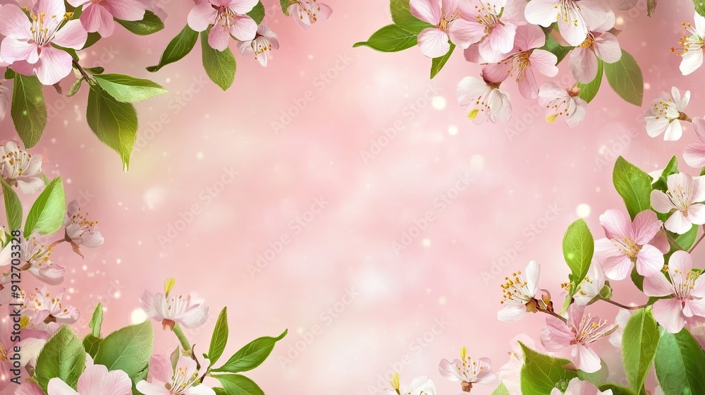 Spring blossom frame border background for banner with copy space. Spring banner background with pink blossom
Spring blossom frame border background for banner with copy space. Spring banner background with pink blossom