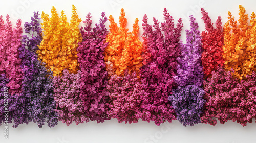 Fototapeta Naklejka Na Ścianę i Meble -  Elegant colorful with vibrant flower hanging branches illustration background. Bright color 3d abstraction wallpaper for interior mural