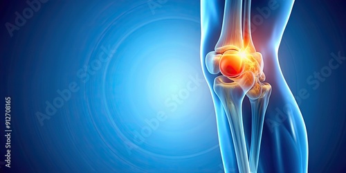 of a rendering showing orthopedic treatment to increase collagen in knee joints photo