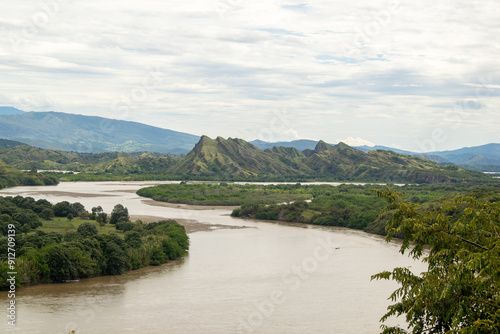 Magdalena River with mountains in the background photo