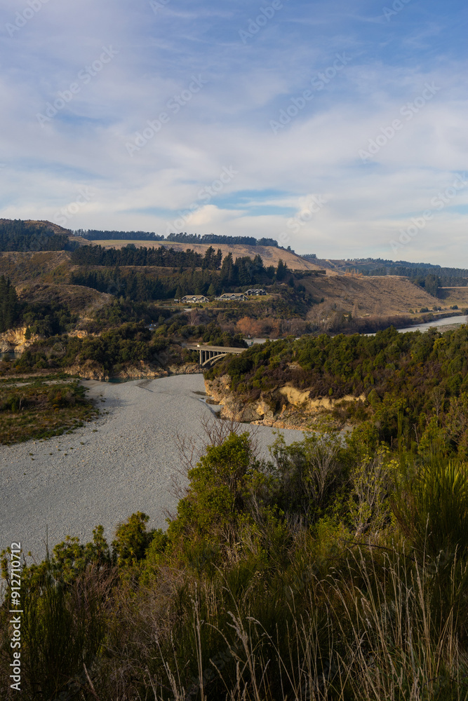 Beautiful afternoon view of Rakaia Gorge, New Zealand. Beautiful afternoon view of Rakaia Gorge, New Zealand.