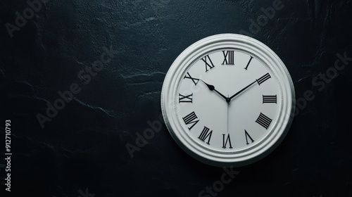 Wallpaper Mural A very beautiful white clock attached to the black wall Torontodigital.ca