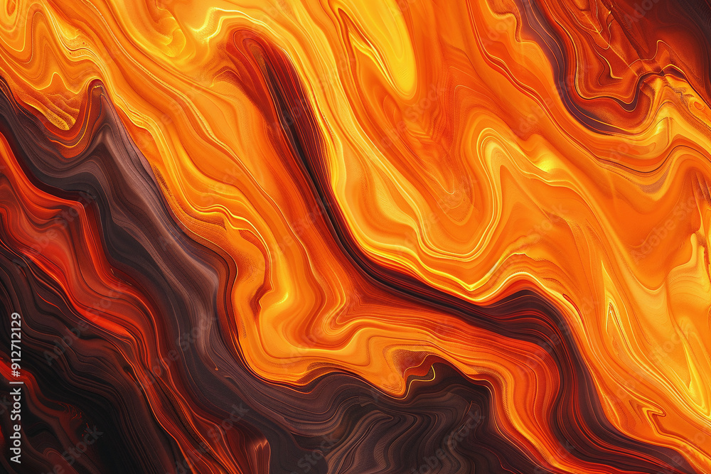 Fiery Orange Abstract Marble Texture