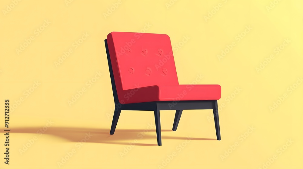 red chair and wall red chair and wall
