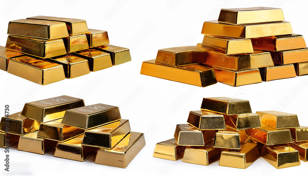 Stacks of gold bars, chopped out Stacks of gold bars, chopped out