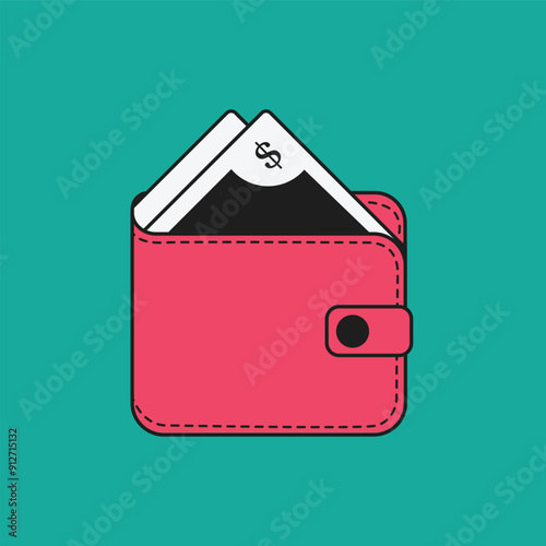 Wallet Icon Illustration for Finance posters and flyers