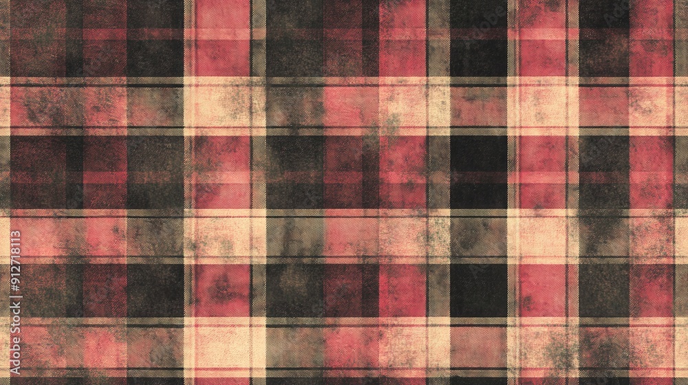 Distressed Plaid Pattern Background. Distressed Plaid Pattern Background.