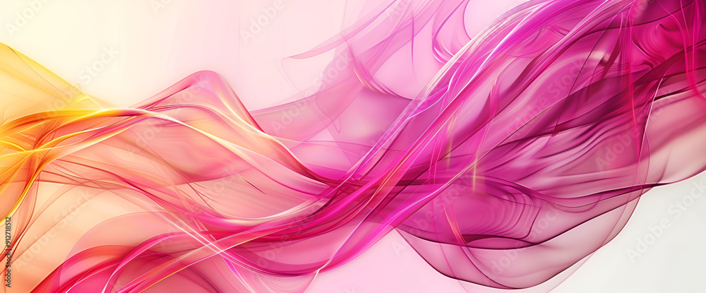 Fototapeta premium Abstract background with smooth lines and bokeh, 3d render ,Abstract background with smooth lines and bokeh, 3d render