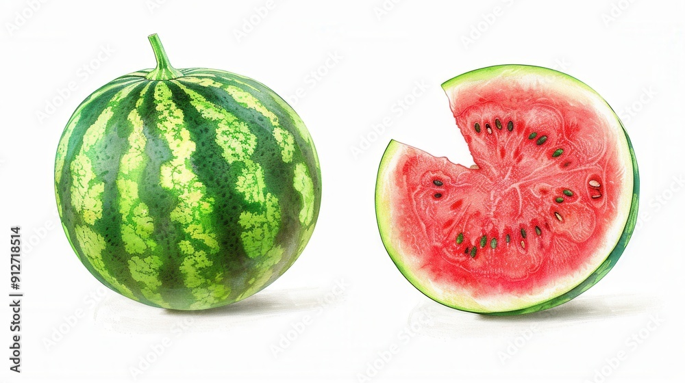 Fresh sweet ripe watermelon closeup view Fresh sweet ripe watermelon closeup view