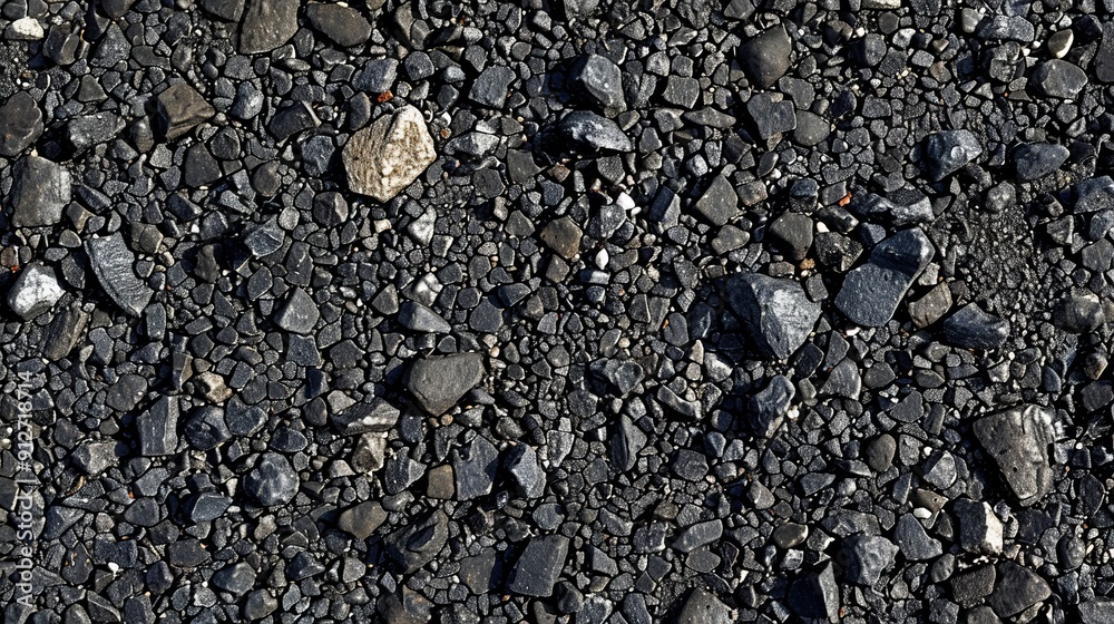 Close-up asphalt with varied sizes of crushed stones Close-up asphalt with varied sizes of crushed stones