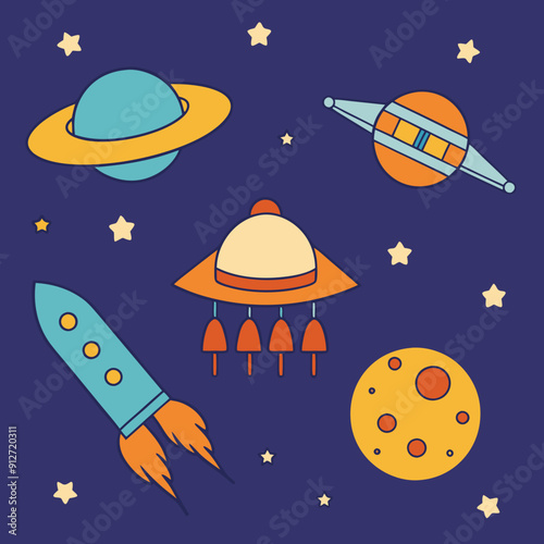 Futuristic Space Exploration Vectors