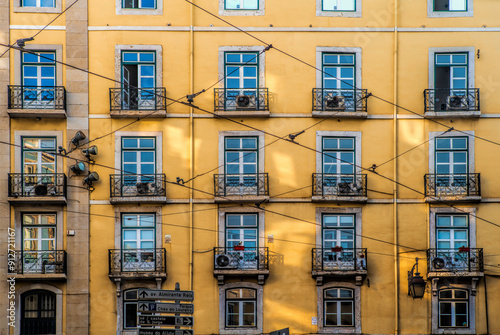 Beautiful traditional old architecture in downtown Lisbon, Portugal