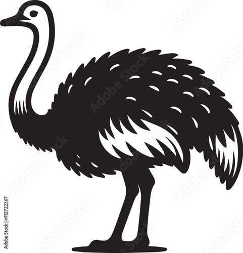 ostrich vector silhouette illustration logo