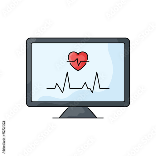 Heart monitoring vector icon