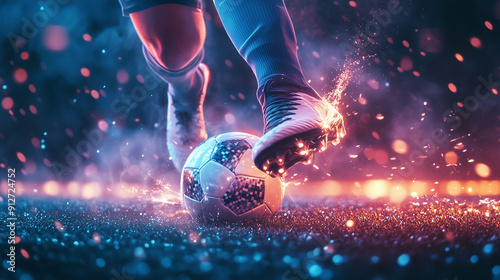 Ignite the Game: Soccer Action with Sparks