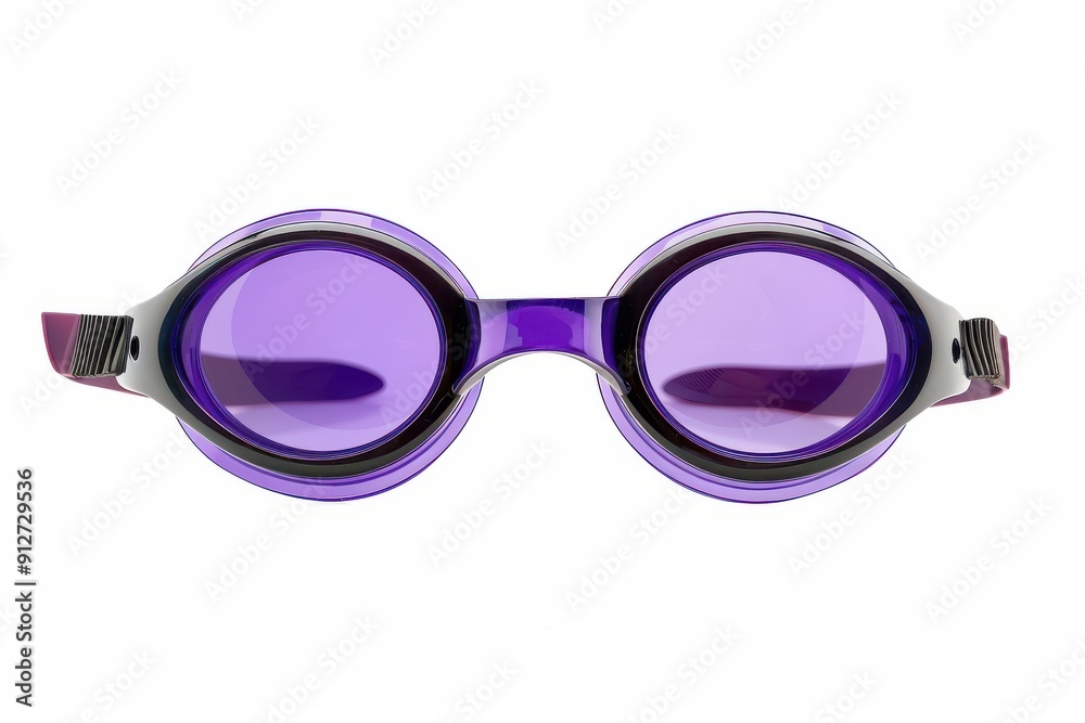 Fototapeta premium Violet swim goggles isolated on white background