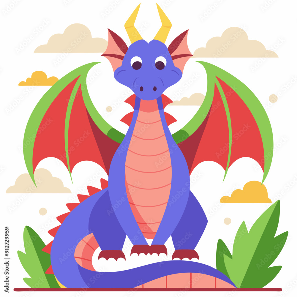 Fototapeta premium Whimsical Fantasy Dragon Illustrations