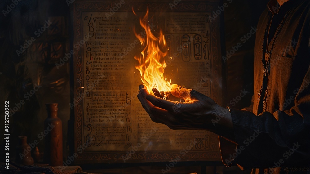 Obraz premium fire in hand, AI Generated. 