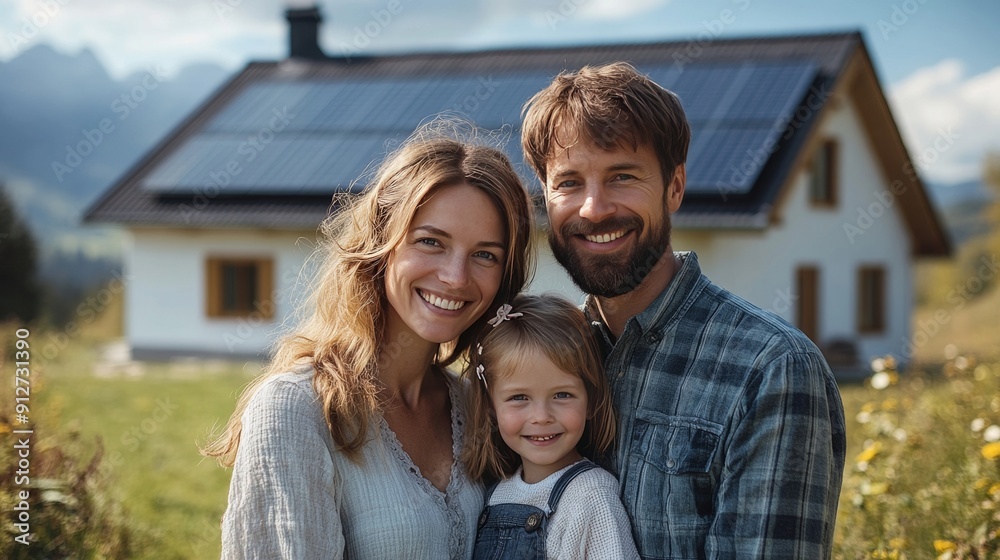 family in front of a house family in front of a house