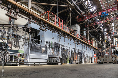 workshops of an industrial machine-building plant for metal processing