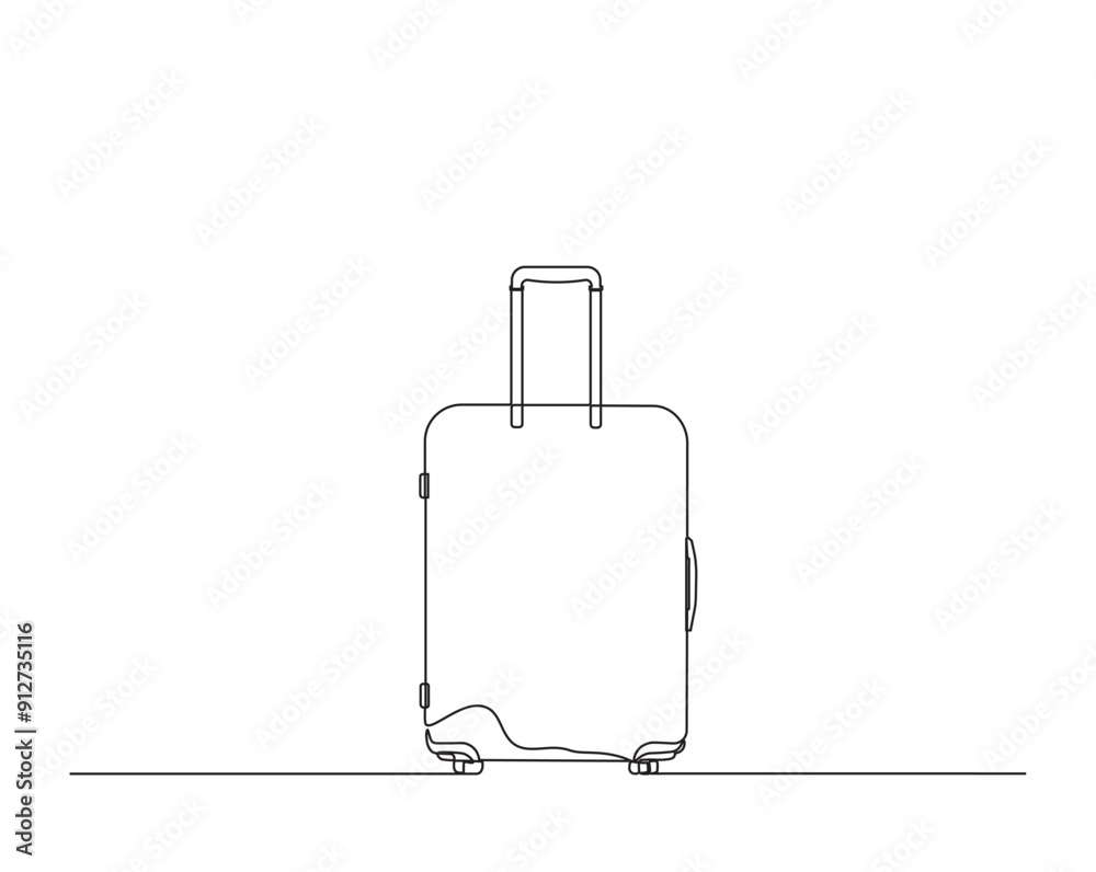 Suitcase simple line. Continuous line drawing of Suitcase - travel and vacation illustration concept. Suitcase simple line. Continuous line drawing of Suitcase - travel and vacation illustration concept.