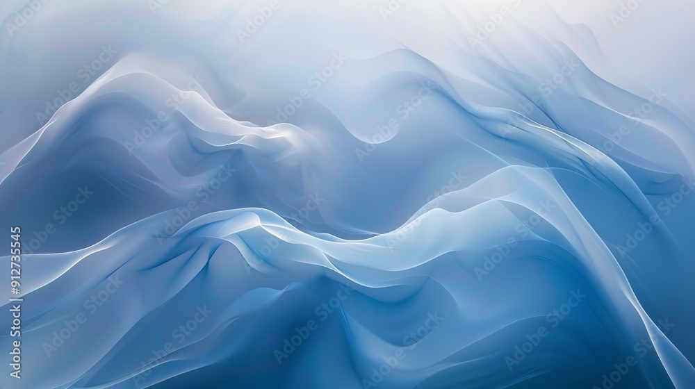 Fototapeta premium Abstract blue and white waves creating fluid patterns.
