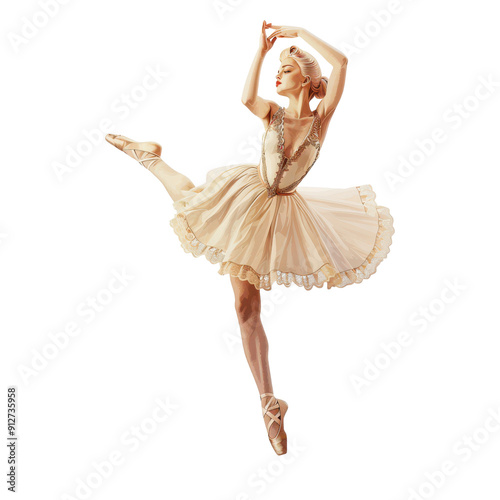 A graceful ballet dancer performing an elegant pose in a beautiful tutu showcasing the art of dance and movement.