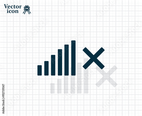 Vector dark color icon with shadow on light checkered background
