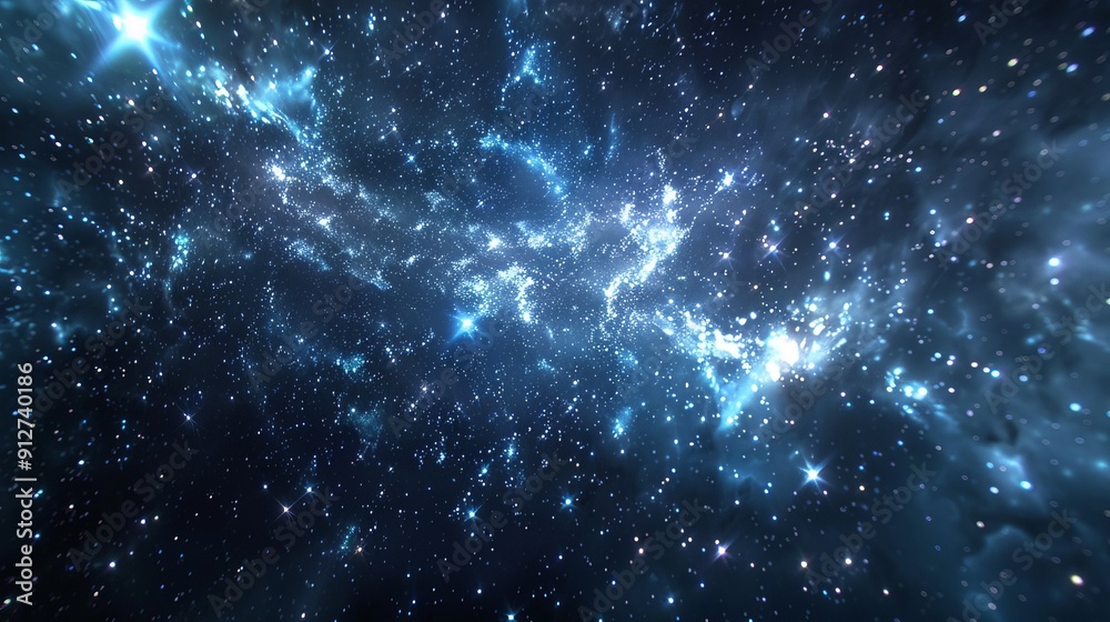 Obraz premium Stellar vista filled with bright stars and cosmic clouds.