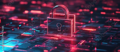 Data Protection and Cyber Security in Business Technology 3D Illustration of Privacy Concepts photo