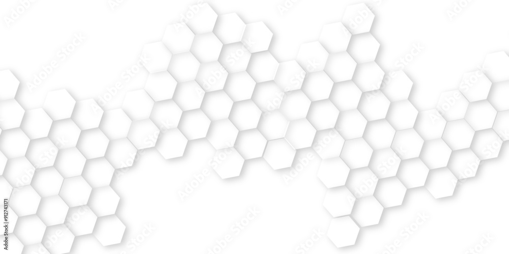 Abstract background with squares. White surface with hexagonal shapes showing on the right sid,Surface polygon pattern with glowing hexagon paper texture, honeycomb white Background ,light and shadow Abstract background with squares. White surface with hexagonal shapes showing on the right sid,Surface polygon pattern with glowing hexagon paper texture, honeycomb white Background ,light and shadow