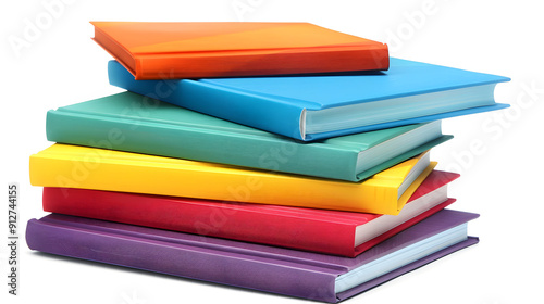 Wallpaper Mural Stack of colorful books isolated on white background  Torontodigital.ca