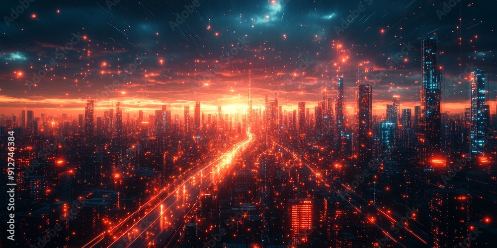 Advanced AI society, urban innovation, holographic technology, futuristic design Advanced AI society, urban innovation, holographic technology, futuristic design