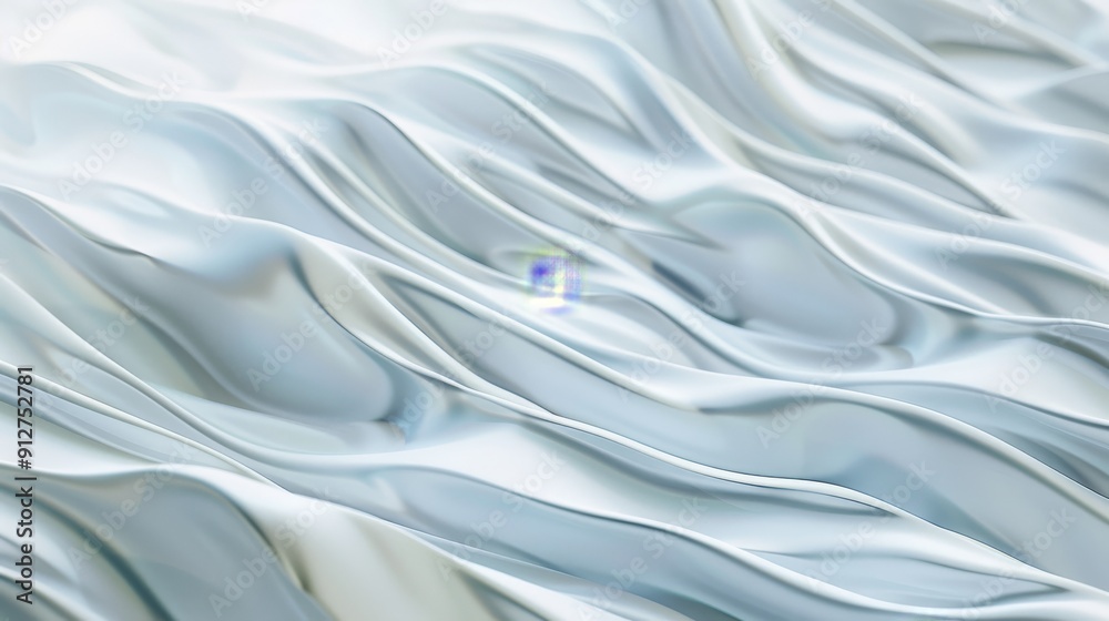 Fototapeta premium Fluid, delicate, intertwined waves of light gray and white, reminiscent of elegant fabric or liquid, creating a serene, modern design.