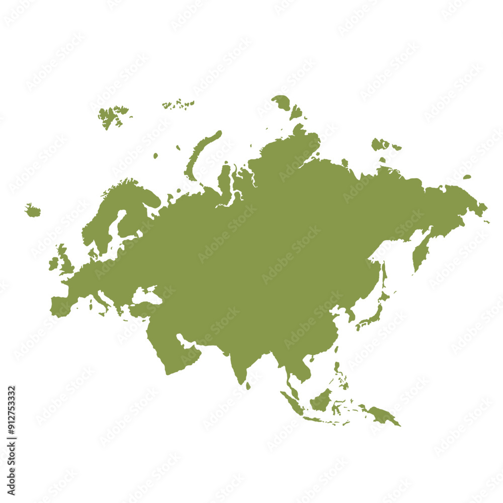 Map of Eurasia, sign silhouette. World Map Globe. Vector Illustration isolated on white background. Europe and Asia continent Map of Eurasia, sign silhouette. World Map Globe. Vector Illustration isolated on white background. Europe and Asia continent