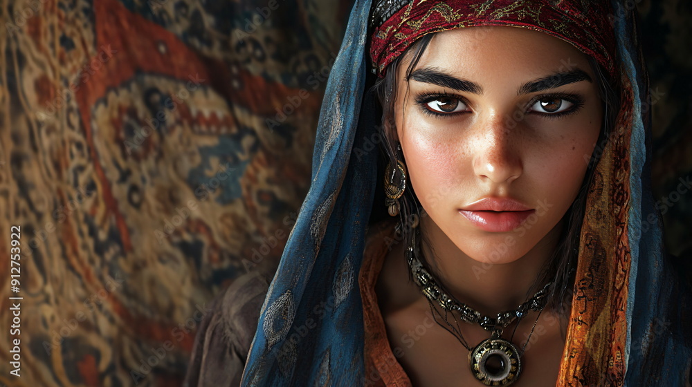 portrait of a beautiful morocco girl with brown eyes portrait of a beautiful morocco girl with brown eyes