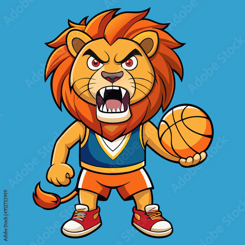 cartoon lion basketball mascot